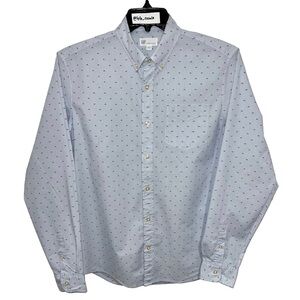 Gap Shirt Men’s Size M Blue Standard Fit Stretch Button Front Casual Long Sleeve